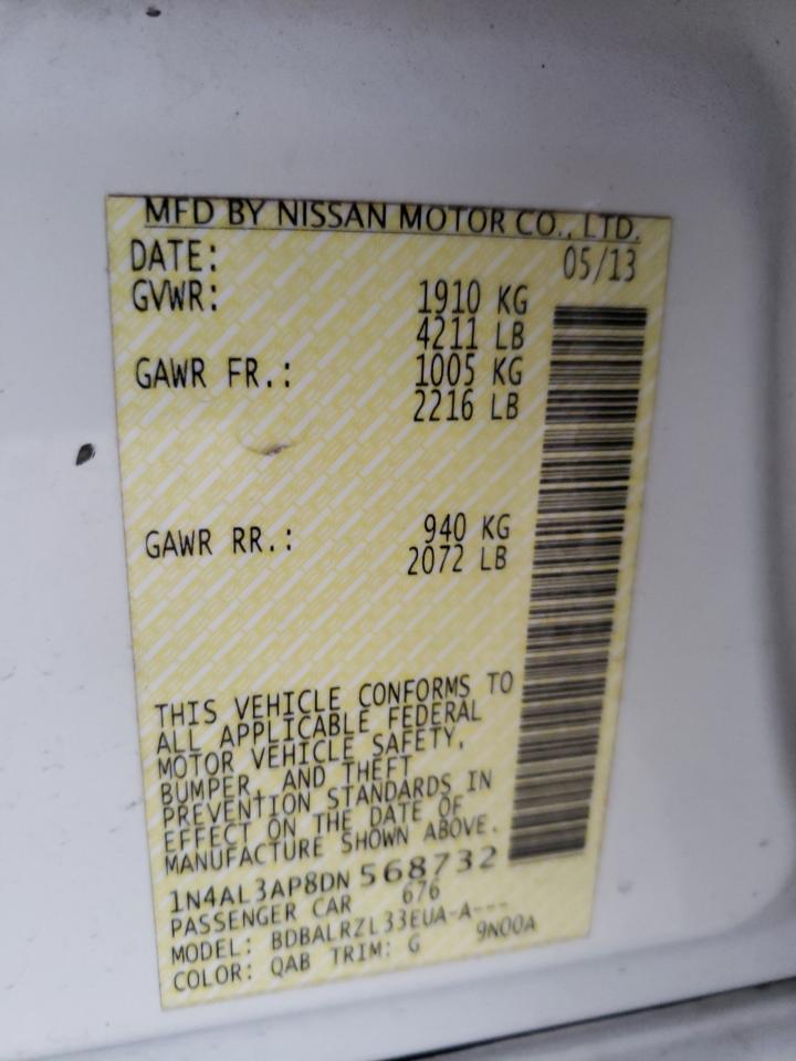 Photo 20 from auction – 2013 NISSAN ALTIMA 2.5 with VIN 1N4AL3AP8DN568732
