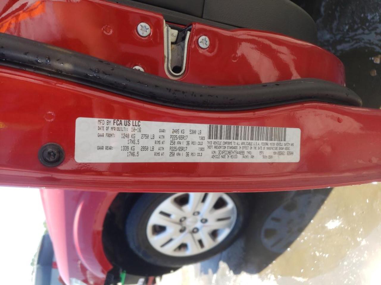 Photo 10 from auction – 2017 DODGE JOURNEY SE with VIN 3C4PDCAB7HT544899