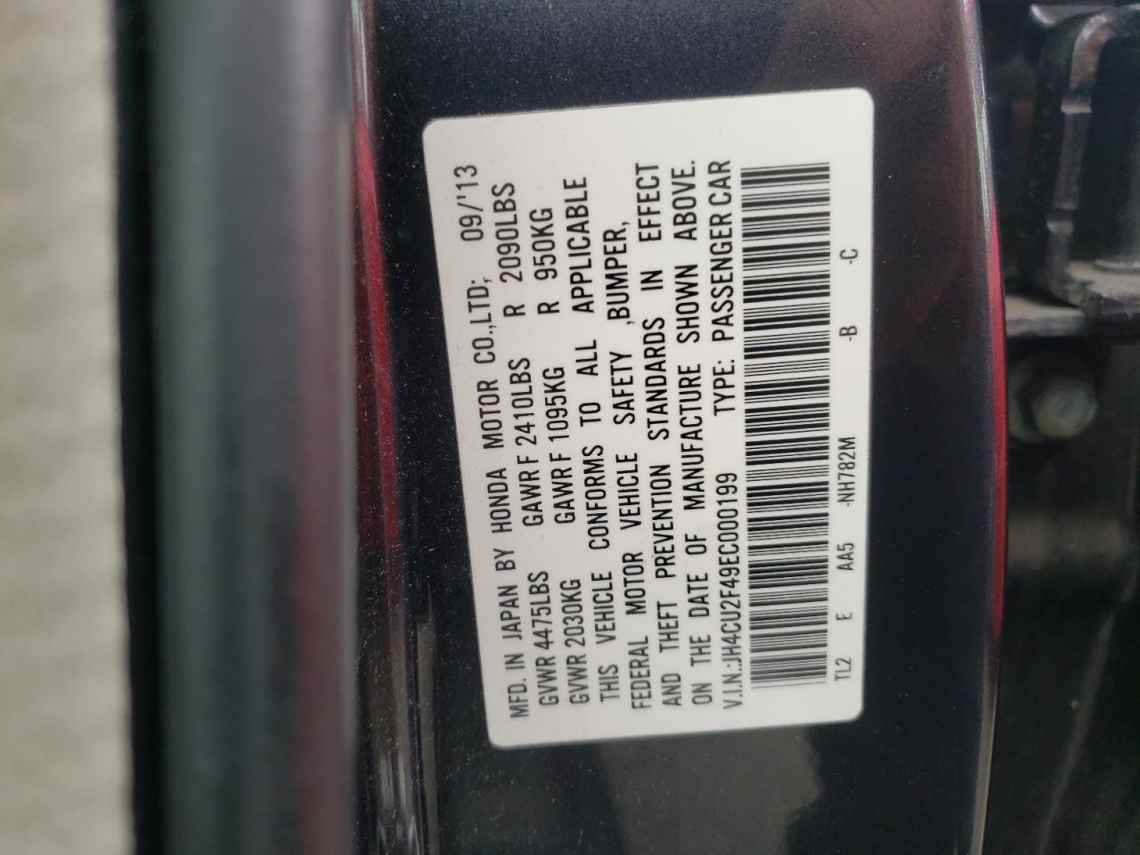 Photo 10 from auction – 2014 ACURA TSX with VIN JH4CU2F49EC000199
