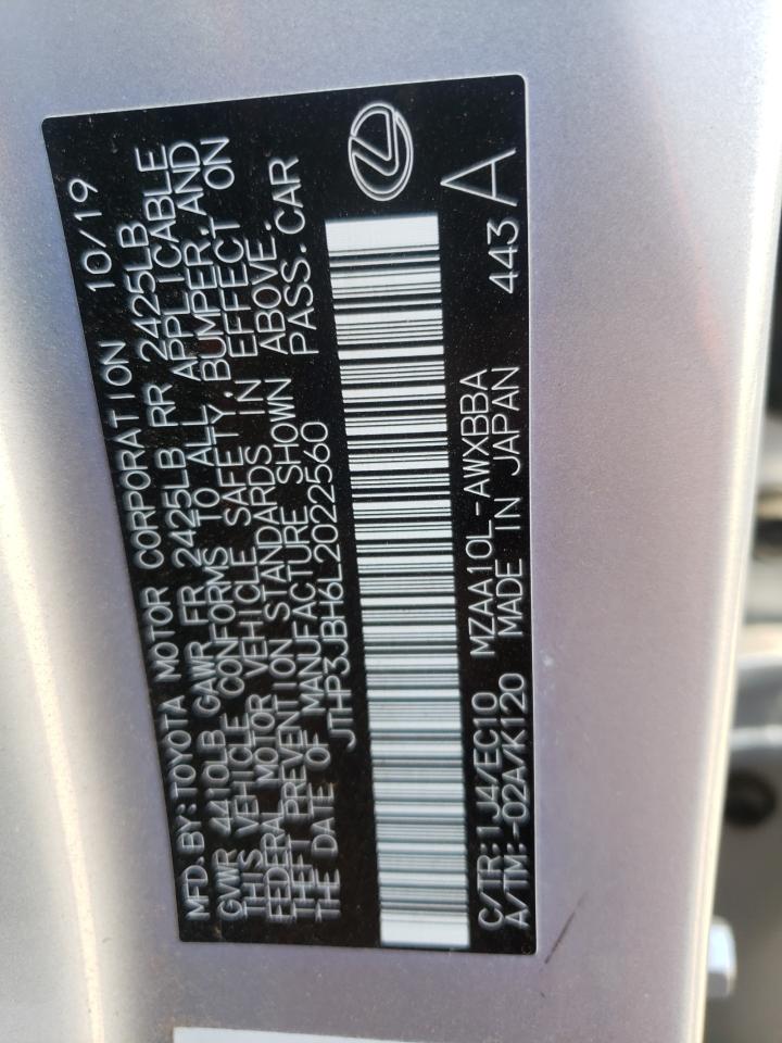 Photo 10 from auction – 2020 LEXUS UX 200 with VIN JTHP3JBH6L2022560