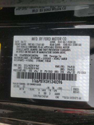 Photo 10 from auction – 2017 FORD MUSTANG with VIN 1FA6P8TH3H5340396
