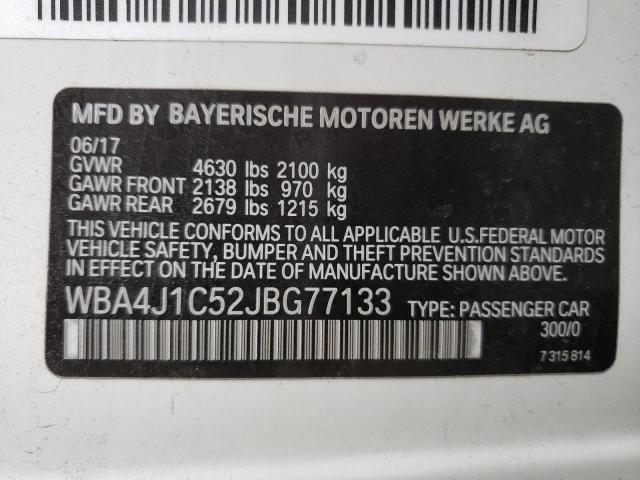 Photo 10 from auction – 2018 BMW 430I GRAN with VIN WBA4J1C52JBG77133