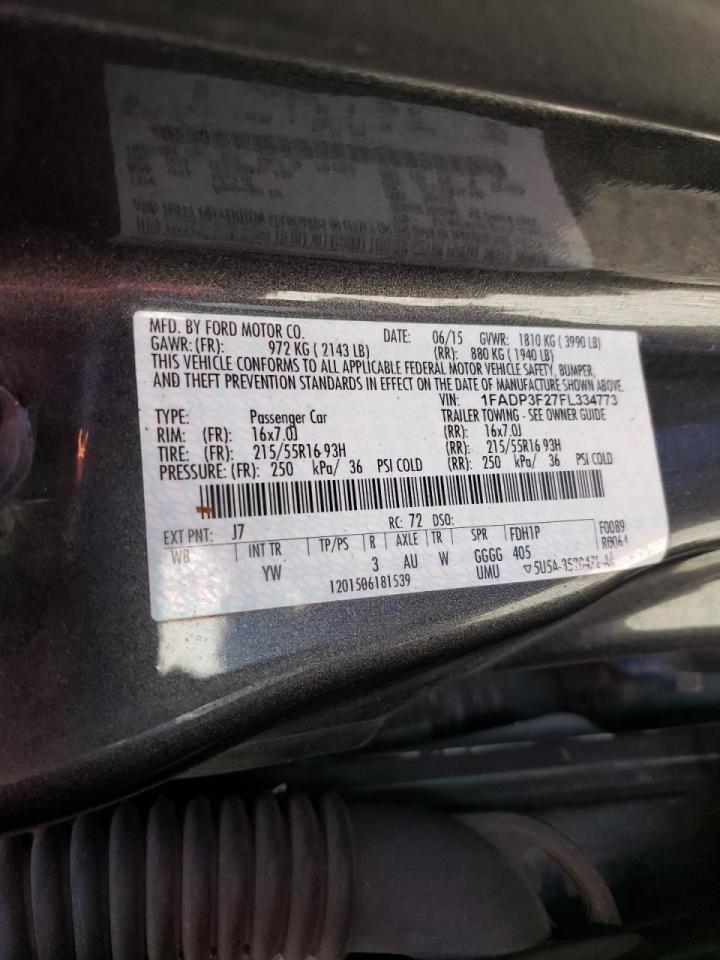 Photo 10 from auction – 2015 FORD FOCUS SE with VIN 1FADP3F27FL334773