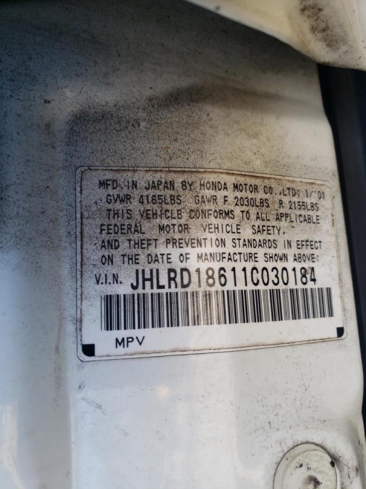 Photo 10 from auction – 2001 HONDA CR-V EX with VIN JHLRD18611C030184