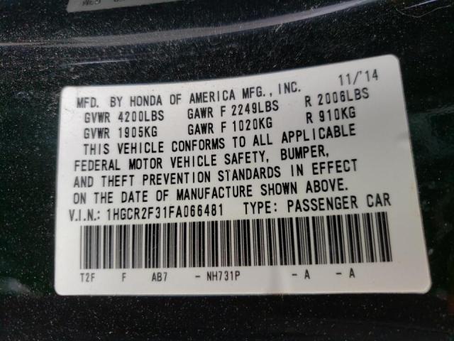 Photo 10 from auction – 2015 HONDA ACCORD LX with VIN 1HGCR2F31FA066481