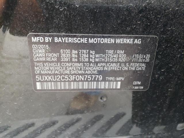 Photo 10 from auction – 2015 BMW X6 XDRIVE3 with VIN 5UXKU2C53F0N75779