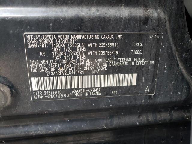 Photo 10 from auction – 2020 TOYOTA RAV4 XLE P with VIN 2T3A1RFV2LC140481