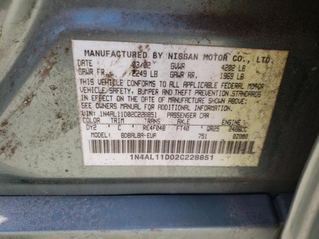Photo 10 from auction – 2002 NISSAN ALTIMA BAS with VIN 1N4AL11D02C228851