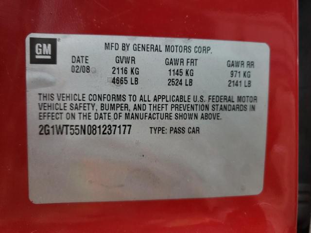 Photo 10 from auction – 2008 CHEVROLET IMPALA LT with VIN 2G1WT55N081237177