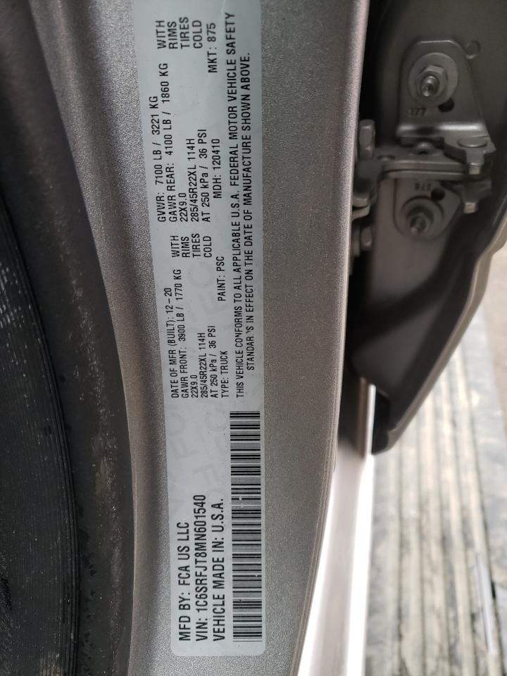 Photo 10 from auction – 2021 RAM 1500 LARAM with VIN 1C6SRFJT8MN601540