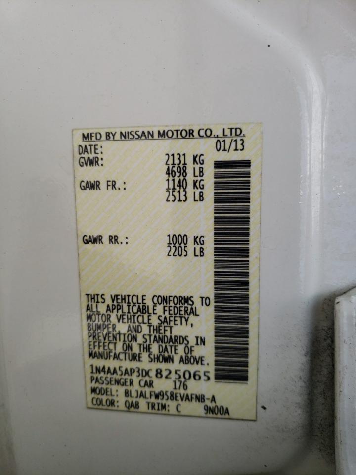 Photo 10 from auction – 2013 NISSAN MAXIMA S with VIN 1N4AA5AP3DC825065