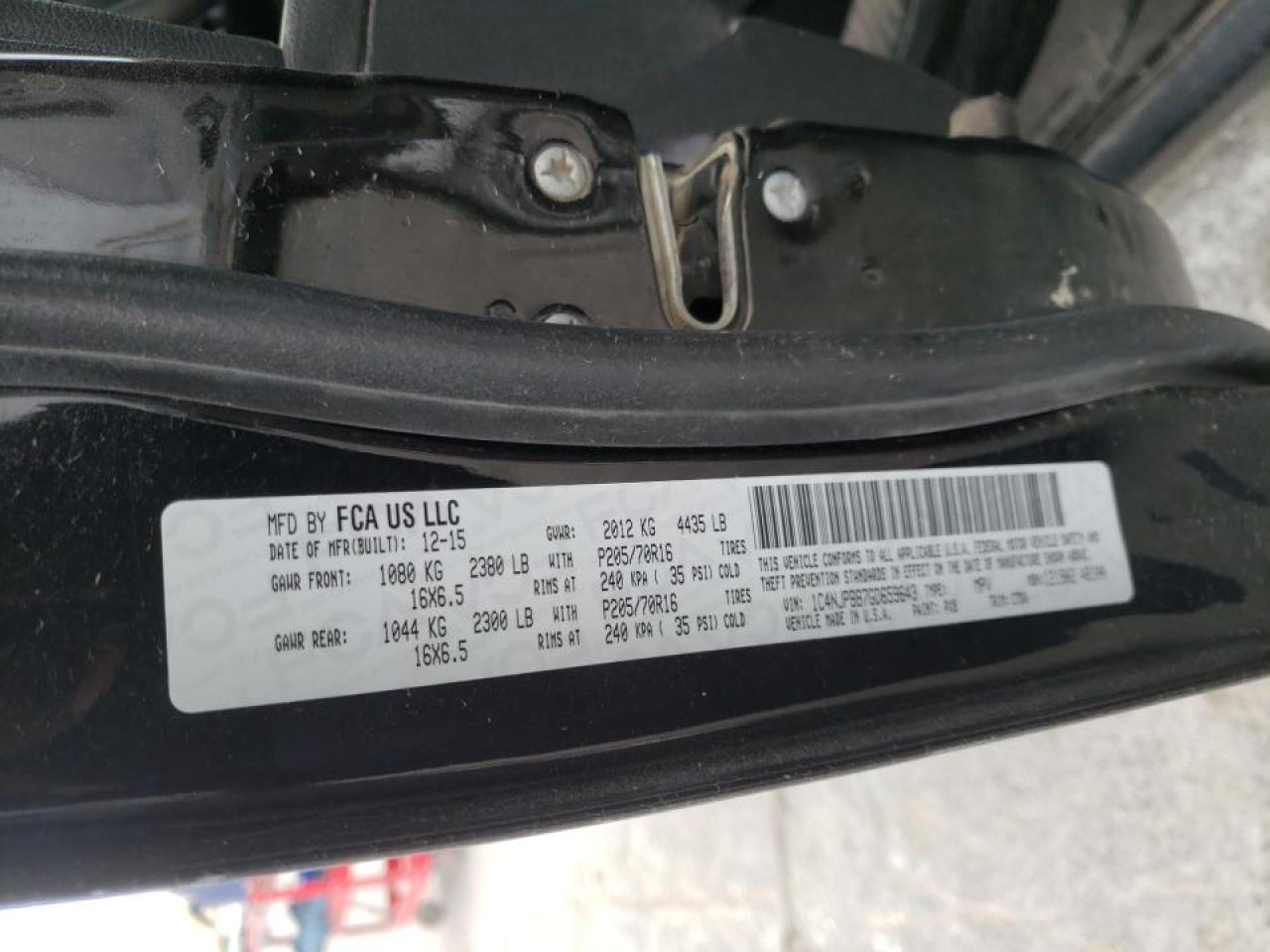 Photo 10 from auction – 2016 JEEP PATRIOT SP with VIN 1C4NJPBB7GD659643