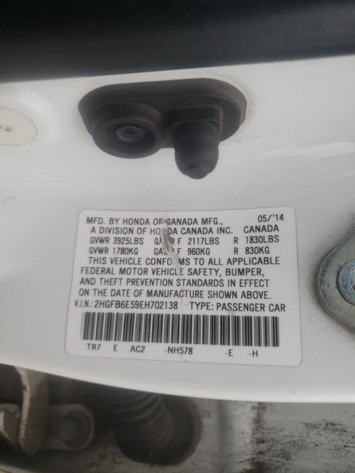 Photo 10 from auction – 2014 HONDA CIVIC SI with VIN 2HGFB6E59EH702138