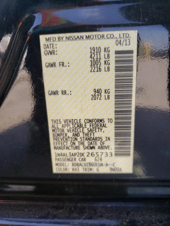 Photo 10 from auction – 2013 NISSAN ALTIMA 2.5 with VIN 1N4AL3AP2DC265733