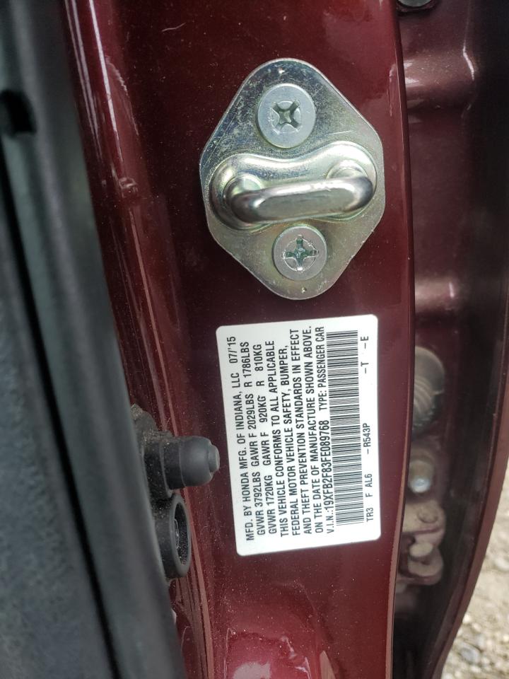 Zdjęcie 10 z aukcji – 2015 HONDA CIVIC EX z VIN 19XFB2F83FE089768