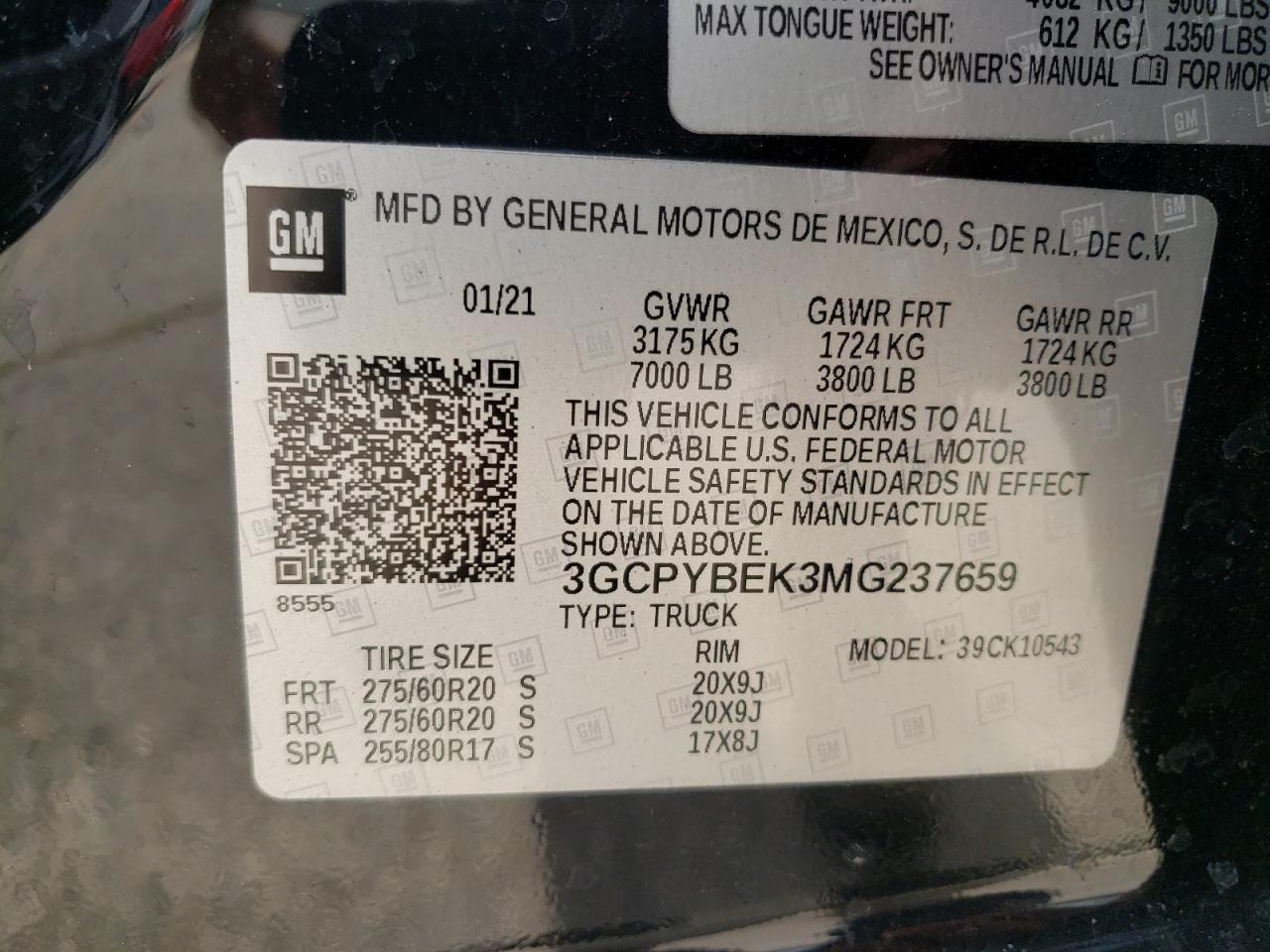Photo 10 from auction – 2021 CHEVROLET SILVERADO with VIN 3GCPYBEK3MG237659