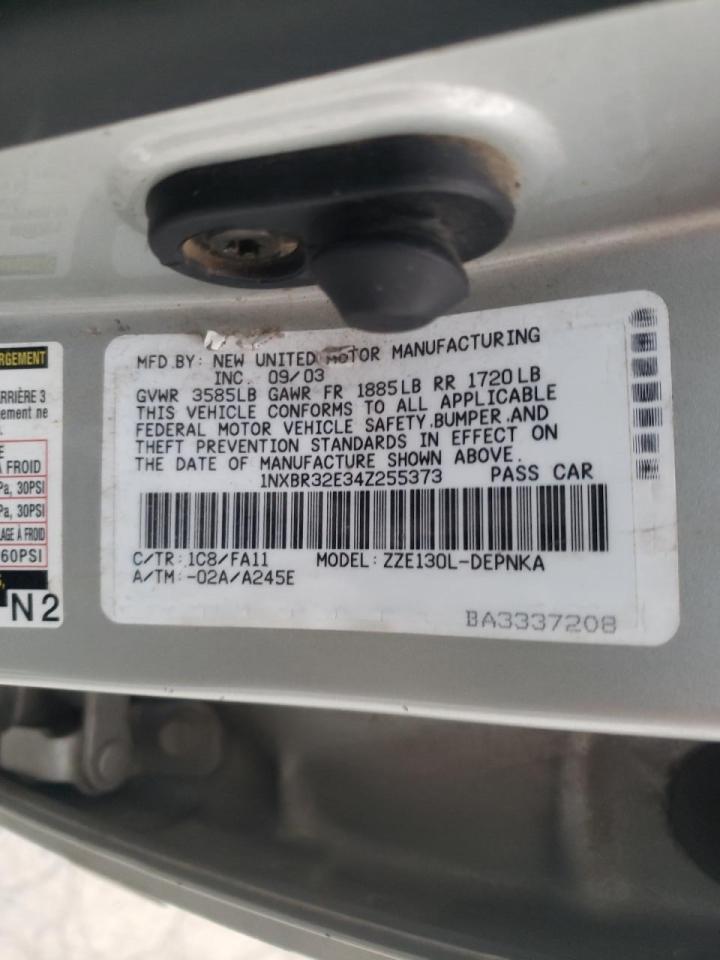 Photo 10 from auction – 2004 TOYOTA COROLLA CE with VIN 1NXBR32E34Z255373