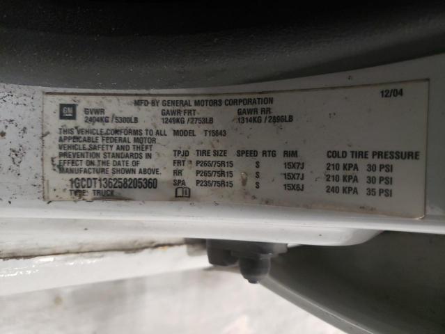 Photo 10 from auction – 2005 CHEVROLET COLORADO with VIN 1GCDT136258205360
