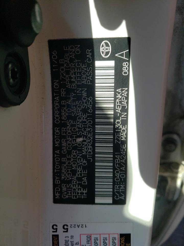 Photo 10 from auction – 2007 TOYOTA COROLLA CE with VIN JTDBR32E370116456
