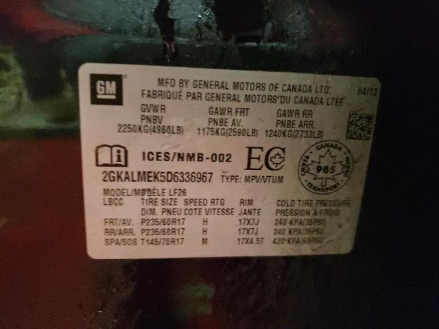 صورة رقم 10 من المزاد - 2013 GMC TERRAIN SL مع VIN 2GKALMEK5D6336967