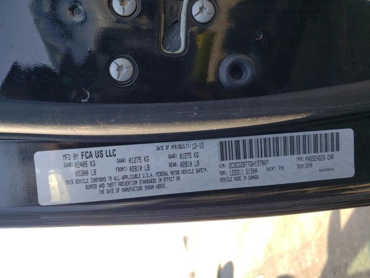 Photo 10 from auction – 2016 DODGE CHALLENGER with VIN 2C3CDZBT7GH157807