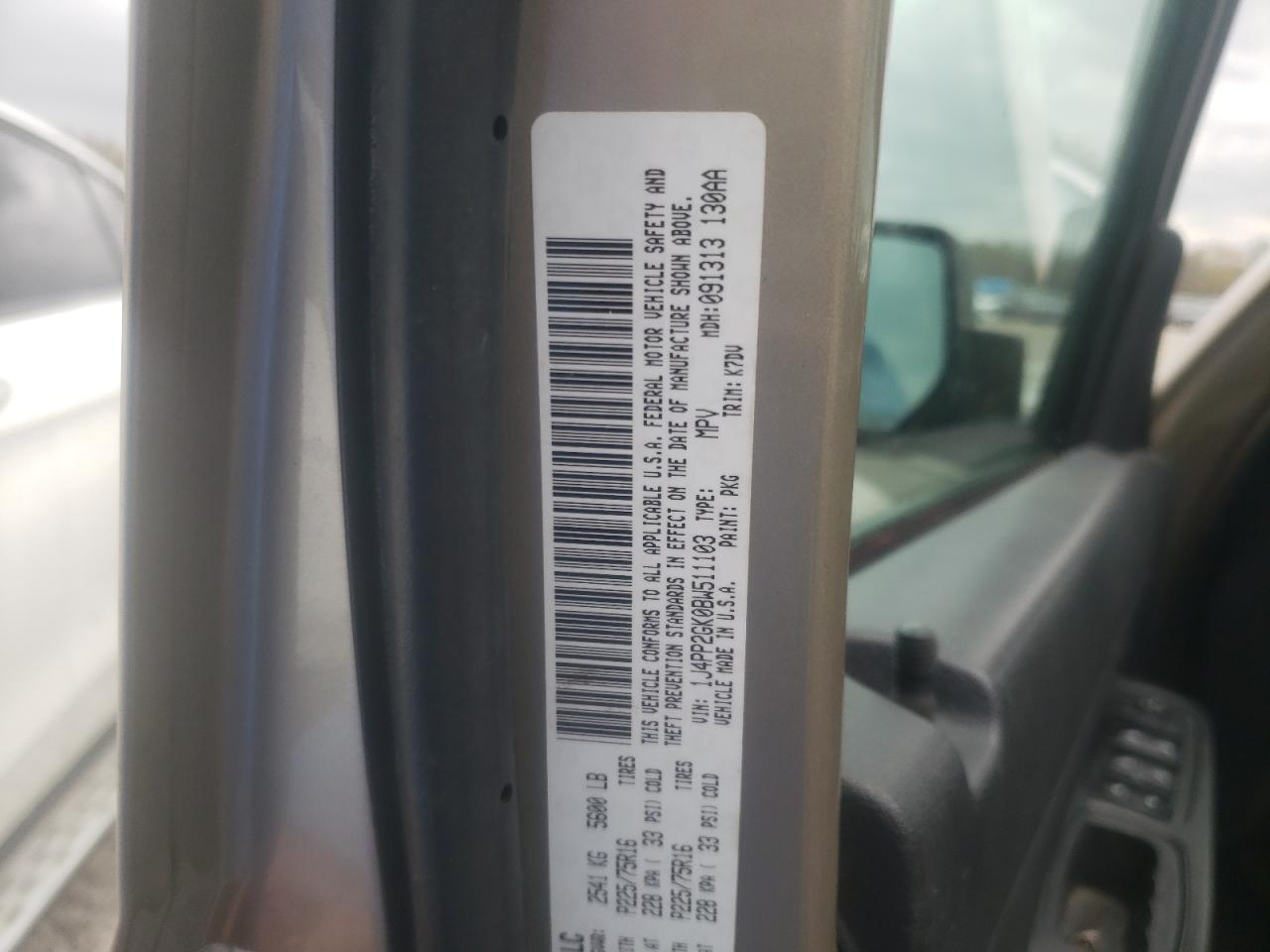 Photo 10 from auction – 2011 JEEP LIBERTY SP with VIN 1J4PP2GK0BW511103