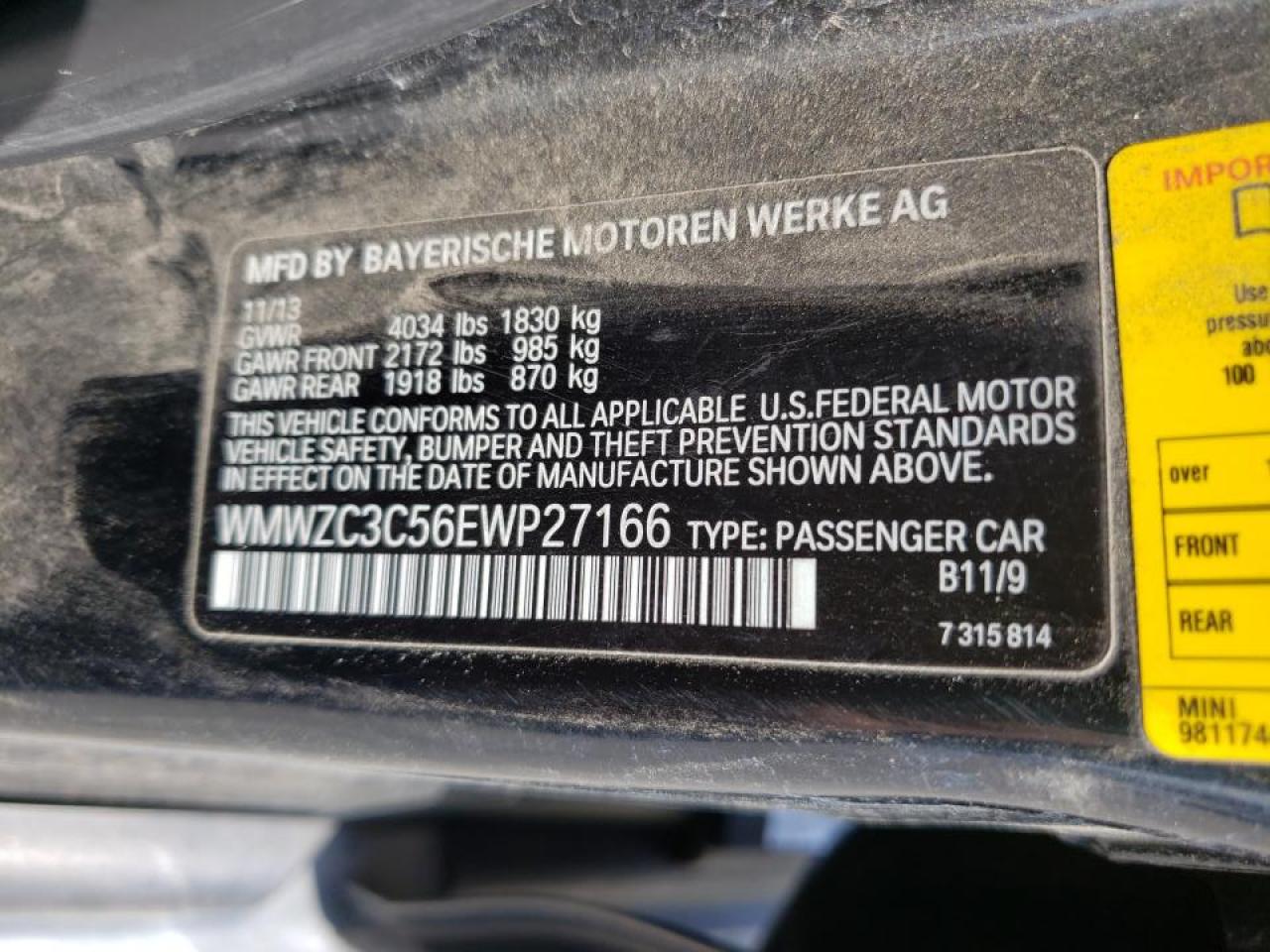 Photo 10 from auction – 2014 MINI COOPER S C with VIN WMWZC3C56EWP27166
