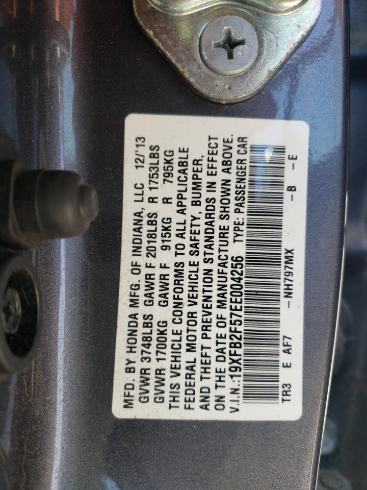 Photo 10 from auction – 2014 HONDA CIVIC LX with VIN 19XFB2F57EE004256
