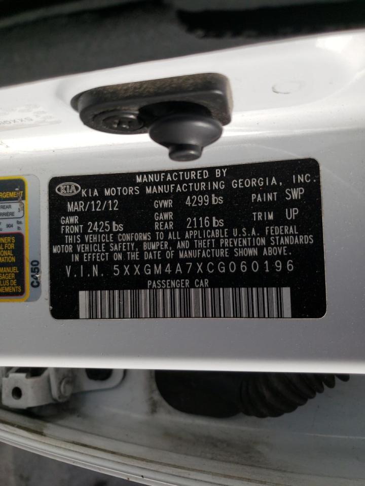 Photo 10 from auction – 2012 KIA OPTIMA LX with VIN 5XXGM4A7XCG060196