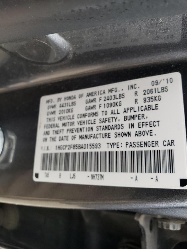 Photo 10 from auction – 2011 HONDA ACCORD EXL with VIN 1HGCP2F85BA015593