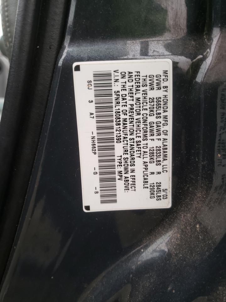 Photo 10 from auction – 2003 HONDA ODYSSEY EX with VIN 5FNRL18083B121390