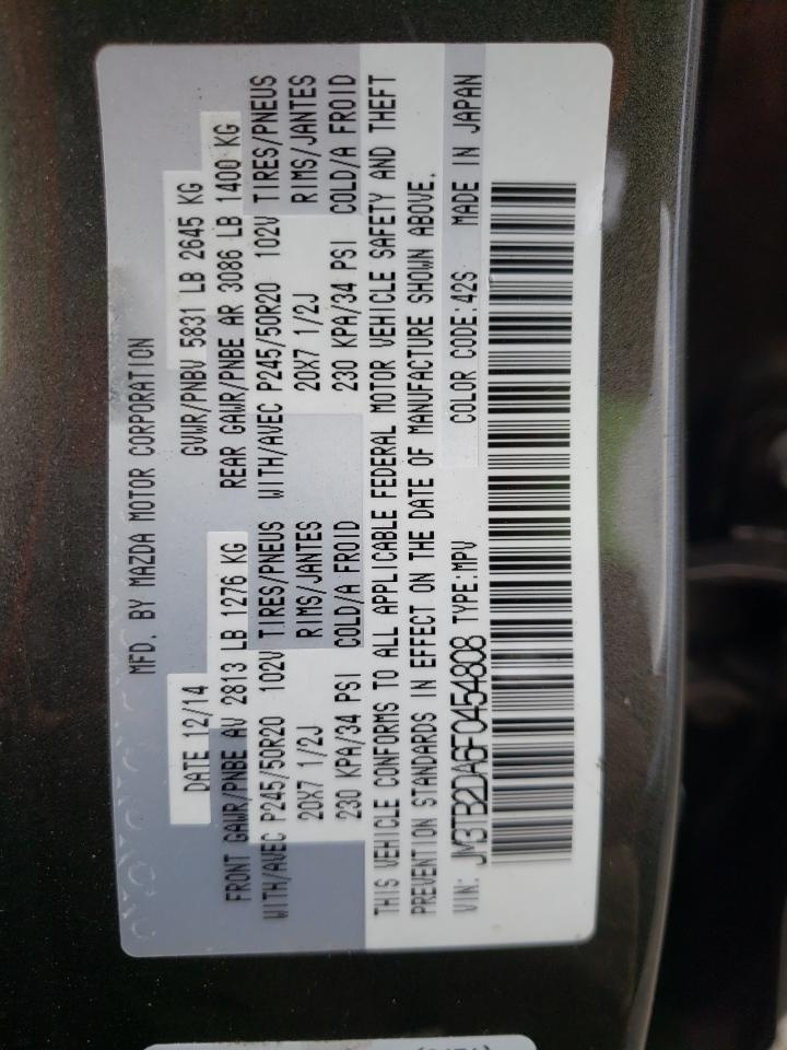 Photo 10 from auction – 2015 MAZDA CX-9 GRAND with VIN JM3TB2DA6F0454808