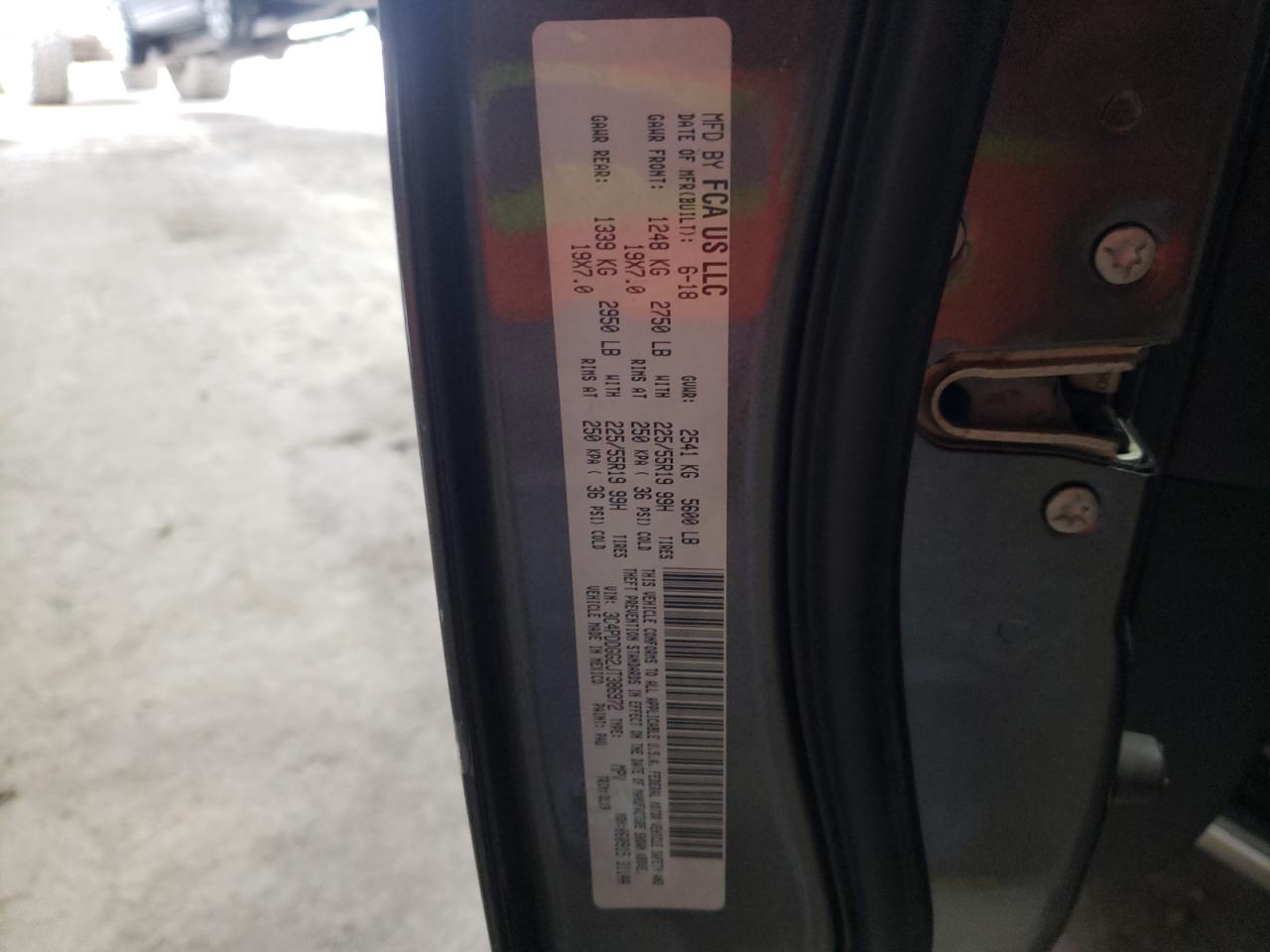 Photo 10 from auction – 2018 DODGE JOURNEY CR with VIN 3C4PDDGG2JT386972