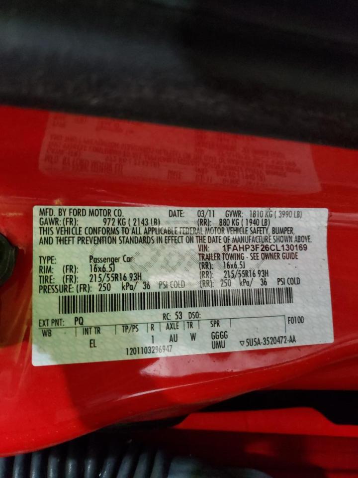 Photo 10 from auction – 2012 FORD FOCUS SE with VIN 1FAHP3F26CL130169
