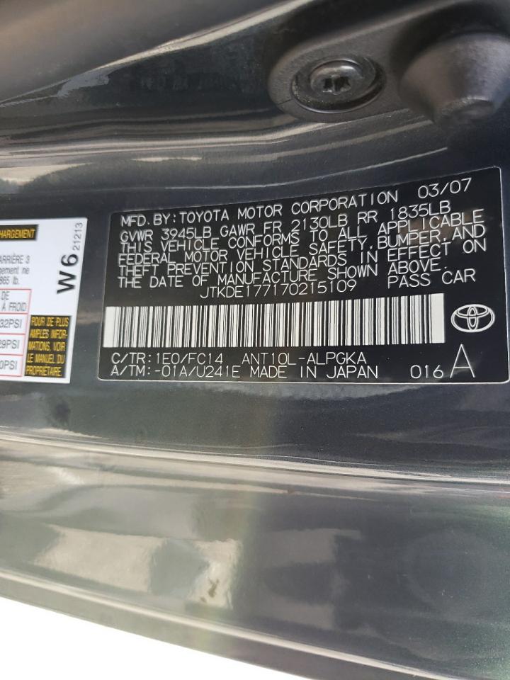 Photo 10 from auction – 2007 SCION TC with VIN JTKDE177170215109
