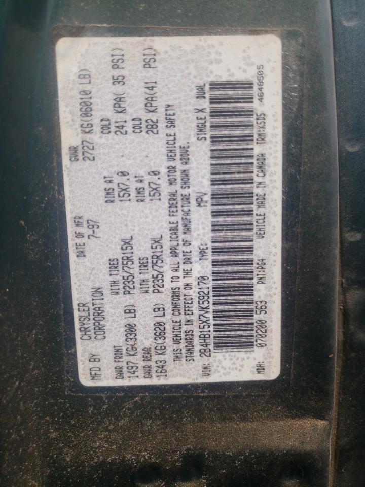 Photo 10 from auction – 1997 DODGE 1500 RAM V with VIN 2B4HB15X7VK592170