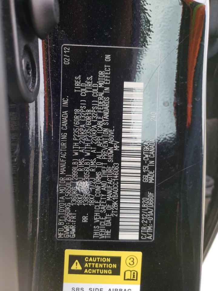 Photo 10 from auction – 2012 LEXUS RX 350 with VIN 2T2BK1BA0CC146063