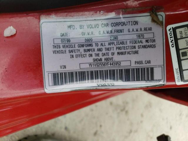Photo 10 from auction – 2000 VOLVO S40 with VIN YV1VS2556YF443952