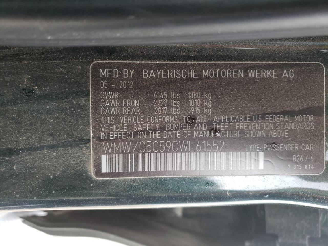 Photo 10 from auction – 2012 MINI COOPER S C with VIN WMWZC5C59CWL61552