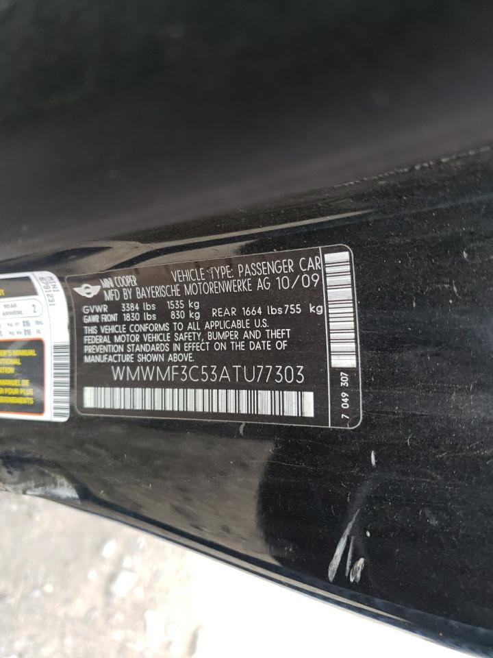 Photo 10 from auction – 2010 MINI COOPER with VIN WMWMF3C53ATU77303