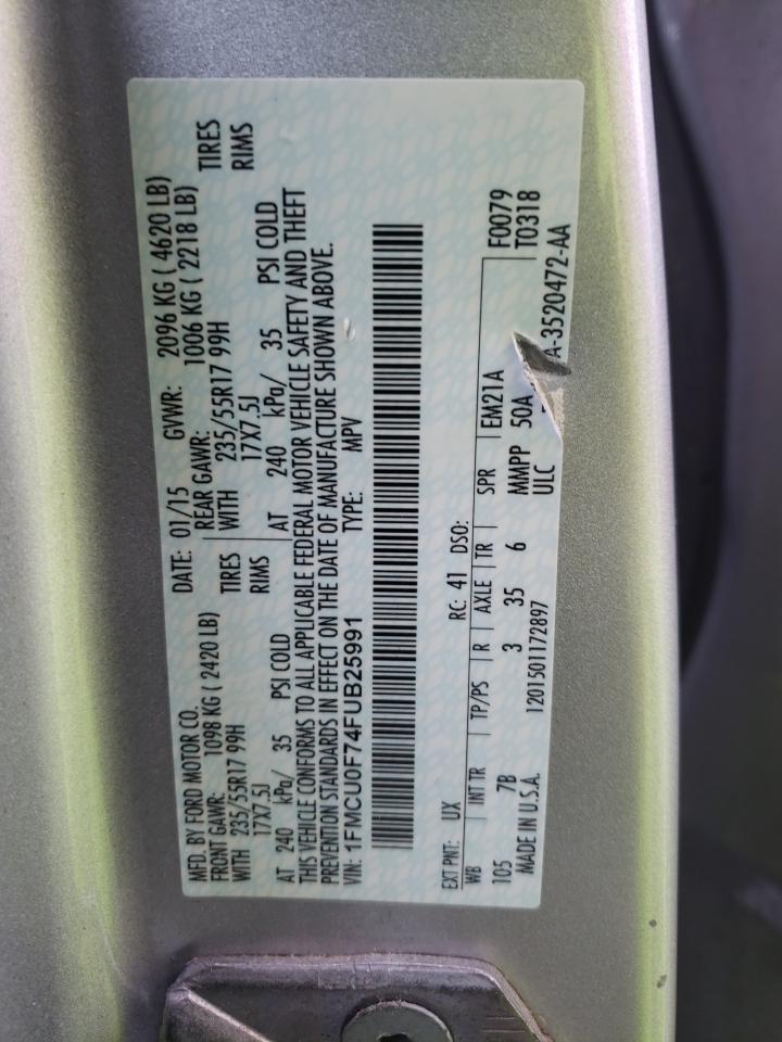 Photo 10 from auction – 2015 FORD ESCAPE S with VIN 1FMCU0F74FUB25991