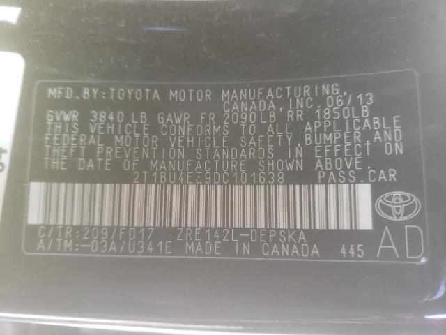Photo 10 from auction – 2013 TOYOTA COROLLA BA with VIN 2T1BU4EE9DC101638