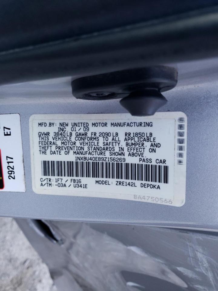 Photo 10 from auction – 2009 TOYOTA COROLLA BA with VIN 1NXBU40E89Z156269