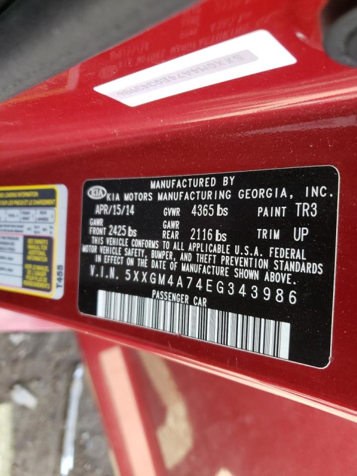 Photo 10 from auction – 2014 KIA OPTIMA LX with VIN 5XXGM4A74EG343986