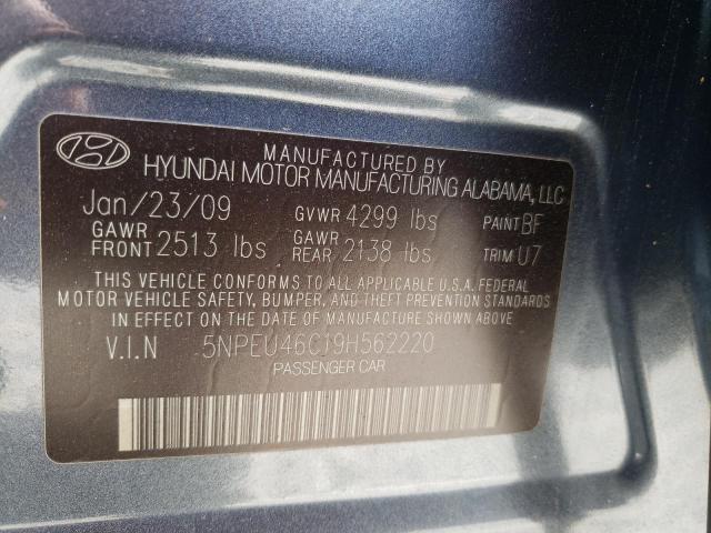 Photo 10 from auction – 2009 HYUNDAI SONATA SE with VIN 5NPEU46C19H562220