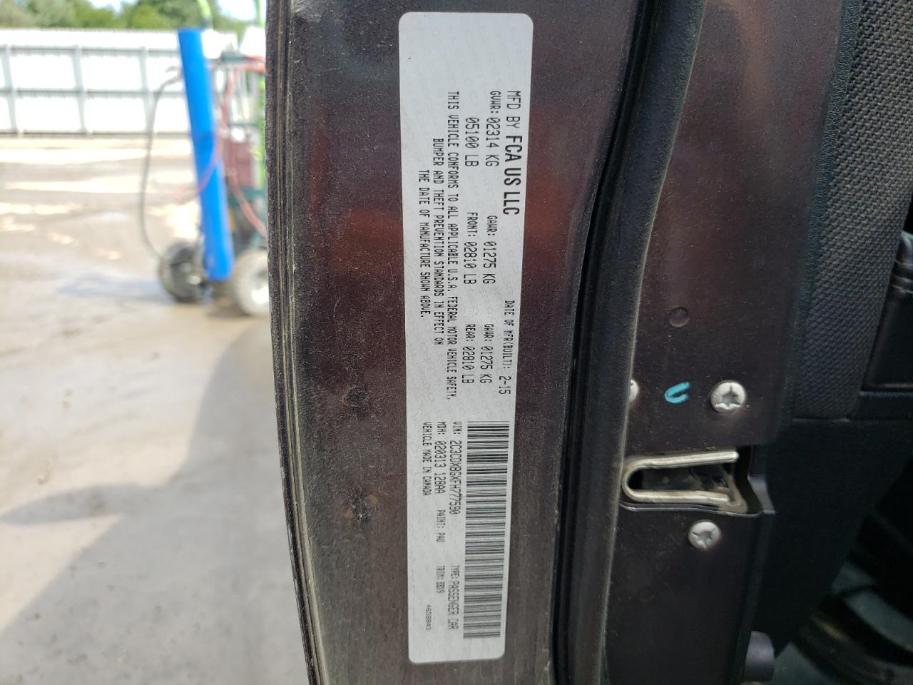 Photo 10 from auction – 2015 DODGE CHARGER SE with VIN 2C3CDXBGXFH777590