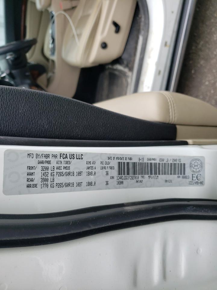 Photo 10 from auction – 2015 DODGE DURANGO LI with VIN 1C4RDJDG1FC927010