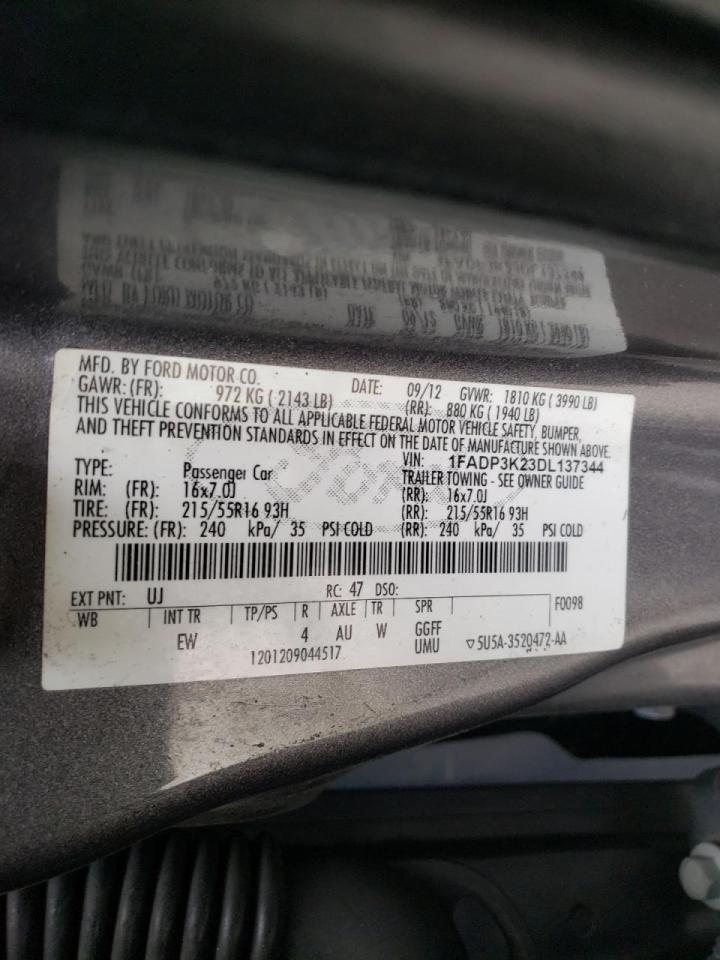 Zdjęcie 10 z aukcji – 2013 FORD FOCUS SE z VIN 1FADP3K23DL137344