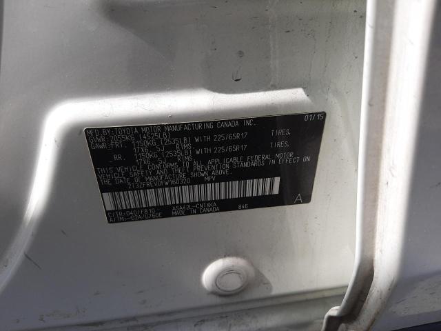 Photo 10 from auction – 2015 TOYOTA RAV4 LE with VIN 2T3ZFREV0FW160320