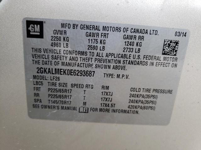 Photo 10 from auction – 2014 GMC TERRAIN SL with VIN 2GKALMEK0E6293687